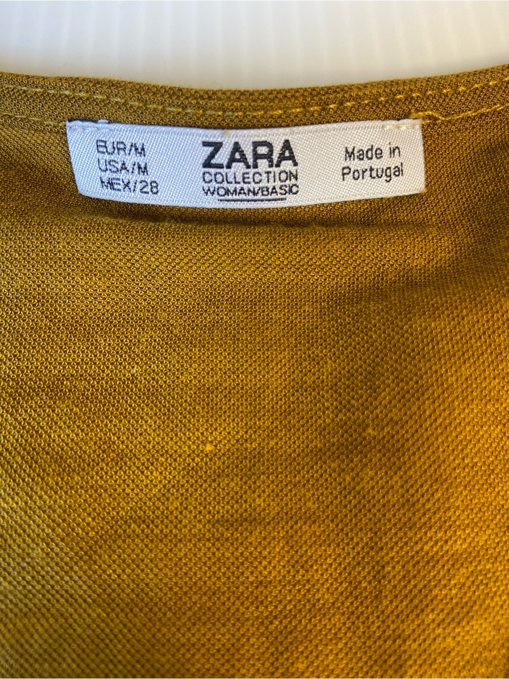 Zara Mustard Tie Front Draped Knit Top Size M Made in Portugal - Picture 2 of 6